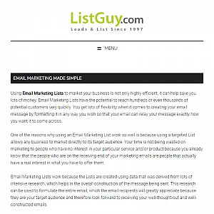 Listguy.com Has Marketing Databases, Email Lists and Sales Leads.